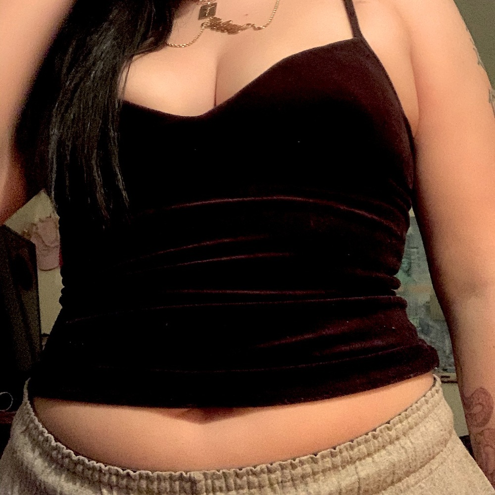 Vintage velvet black tank top